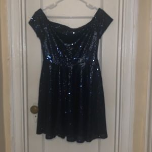 Off the shoulder sequin dress